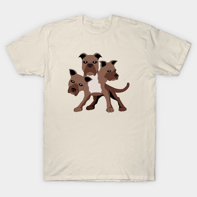 Brown Cerberus T-Shirt by Mstiv